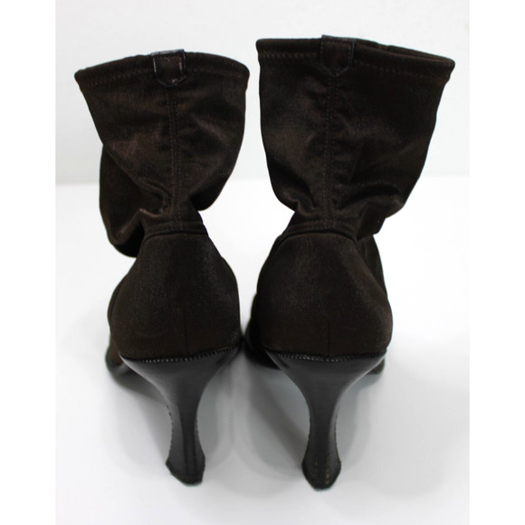 Sergio Rossi US 9 EU 39.5 Women's Brown Metallic Ankle Boots Booties Pointy - Picture 6 of 11